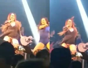 Cantora de forró sem calcinha no palco, o público notou!