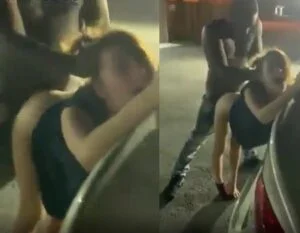 Negão patricinha safada no meio na rua