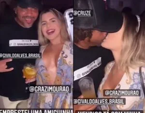 Mendigo pegando a Grazi Mourão em festa