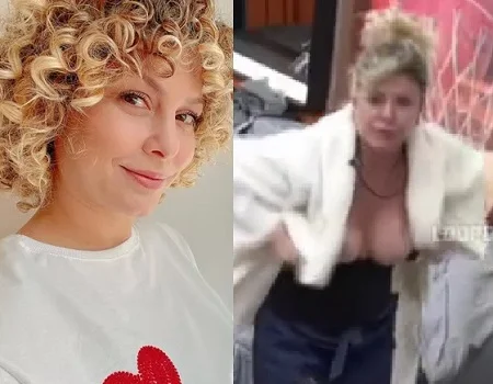 Bárbara Borges pagando peitinho em A Fazenda 14