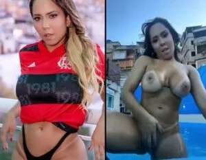 Mulher Melão na piscina peladinha em uma favela